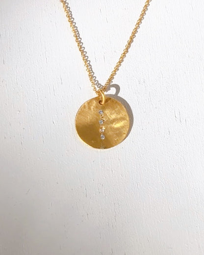 medaille ronde diamant vermeil 