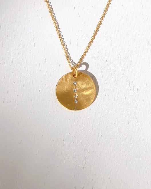 medaille ronde diamant vermeil 